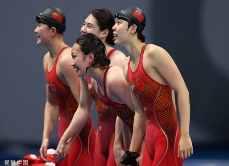 女子4x200米自由泳接力 中国队夺金破世界纪录